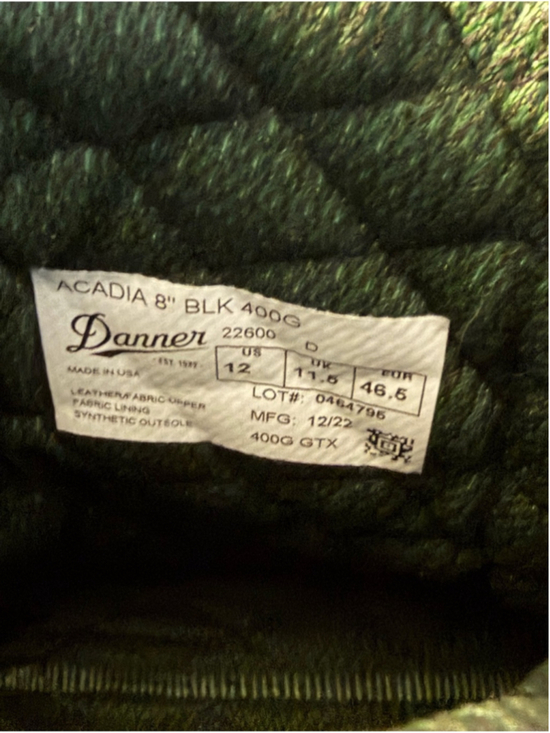 Danner Almost New Acadia 8” 400g full grain leather men’s 12 shock absorb boots main image 6